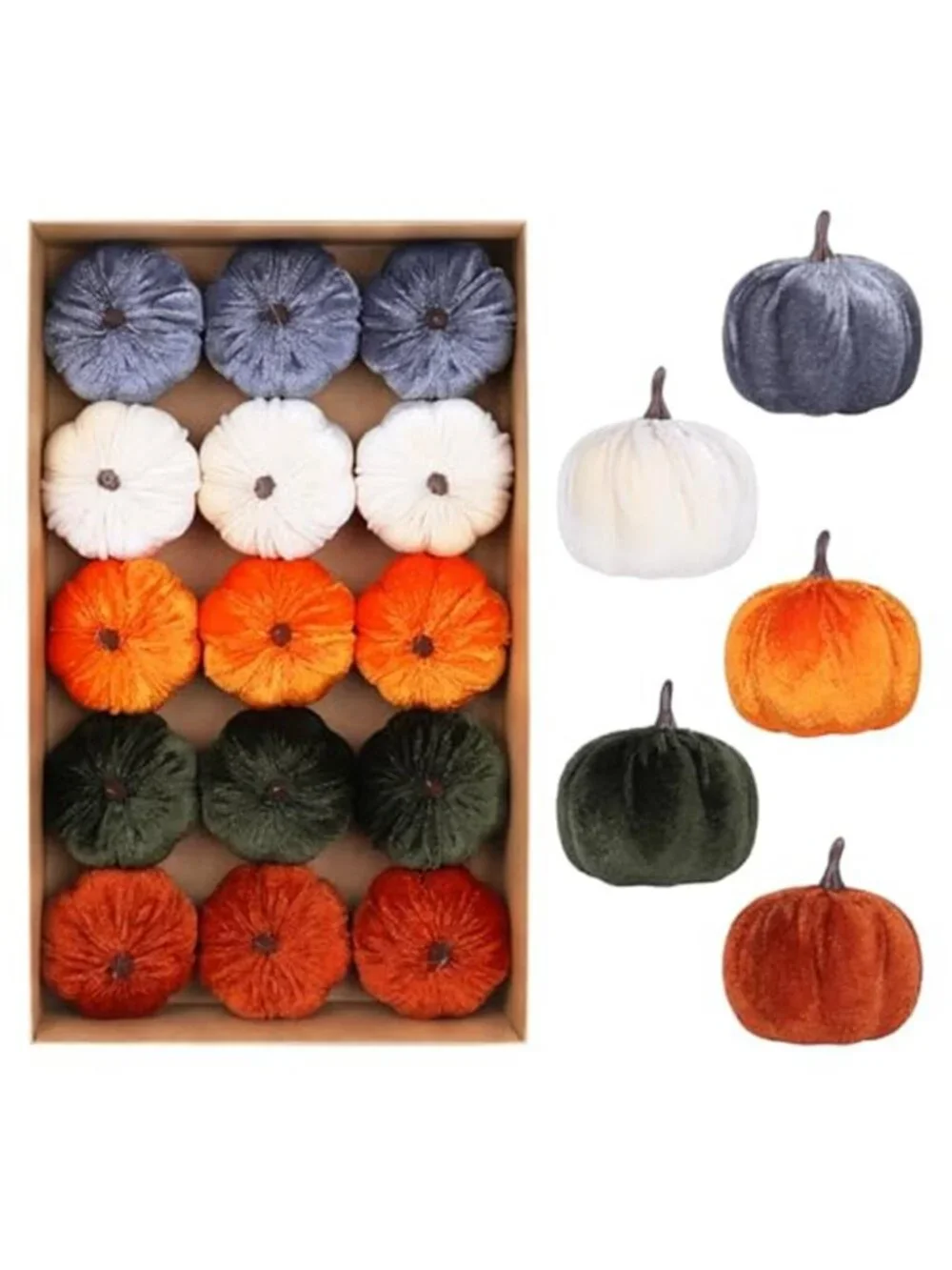 Holiday 15PCS Fall Pumpkins for Indoor Autume Thanksgiving Home Decor
